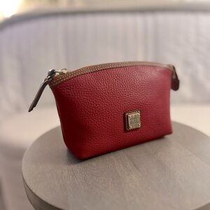 Dooney And Bourke Pebble Leather Cosmetic Case In RED